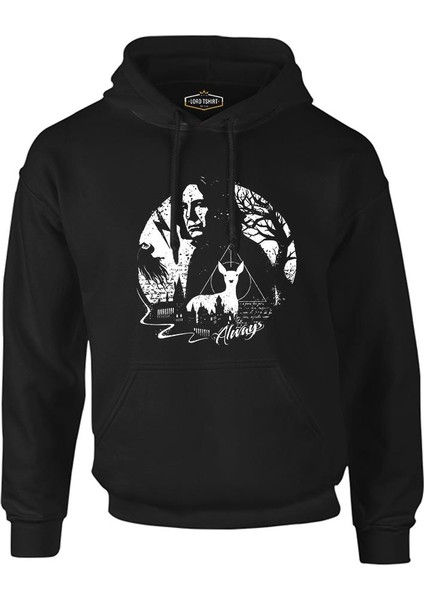 Hp - Always Siyah Erkek Fermuarsız Kapşonlu