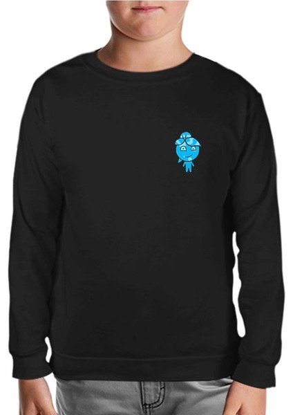 Ateş ve Su - Su Kız Siyah Çocuk Sweatshirt