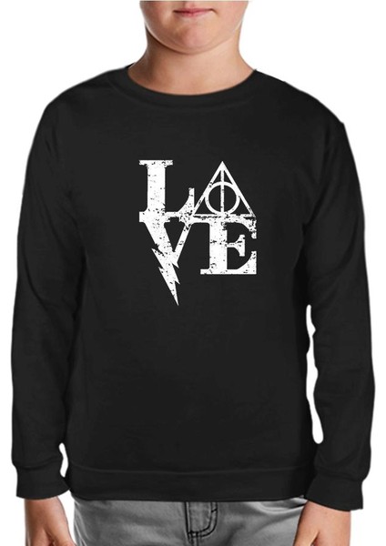 Hp - Love Siyah Çocuk Sweatshirt