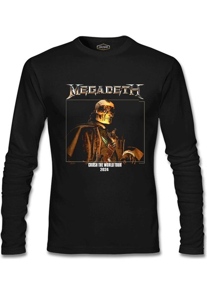 Megadeth - Crush World Tour 2024 Siyah Erkek Sweatshirt