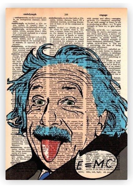 Albert Einstein Ahşap Poster 20X29 cm