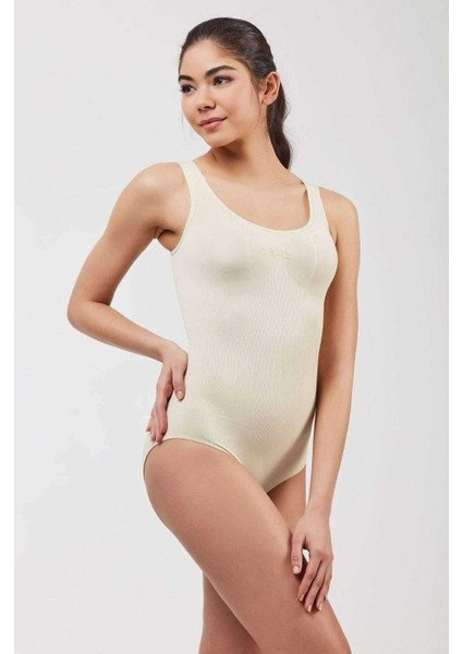 Elit Life Geniş Askılı Kadın Dikişsiz Çıtçıtlı Slip Body Ten 878