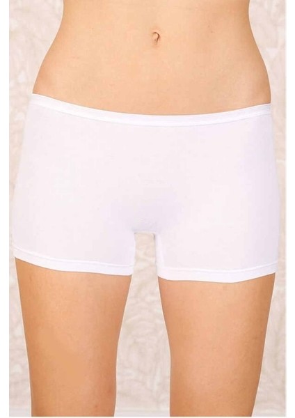Likralı Süprem Bayan Boxer Short Beyaz 2100B
