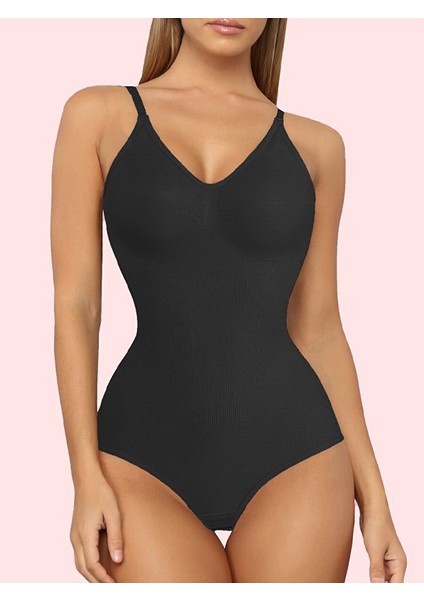 1234 Ip Askılı Sıkılaştırıcı Çıtçıtlı Kadın Zıbın Korse Siyah