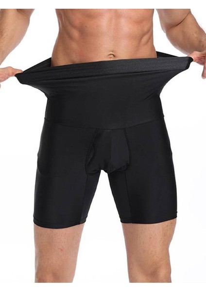 Dikişsiz Yüksek Bel Göbek Toparlayıcı Sıkılaştırıcı Göbek Düzleştirici Erkek Boxer Korse Siyah modelleri
