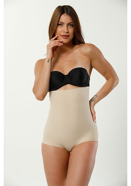 1234 Lazer Kesim Dikişsiz Yüksek Bel Hayalet Kadın Slip Korse