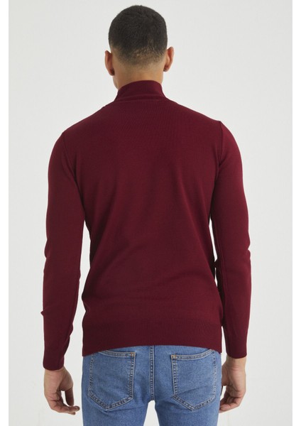 Erkek Slim Fit Yarım Balıkçı Yaka Basic Triko Kazak indirimleri