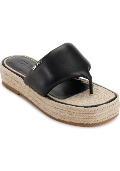 Siyah Kadın Terlik Fıfı - Platform Thong Sandal