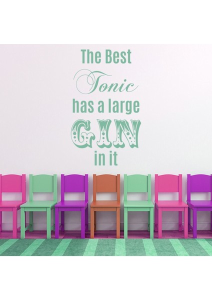 Büyük Cin ve Tonik Içme Dekoratif Duvar Sticker Çıkartması Ofis Oturma Odası