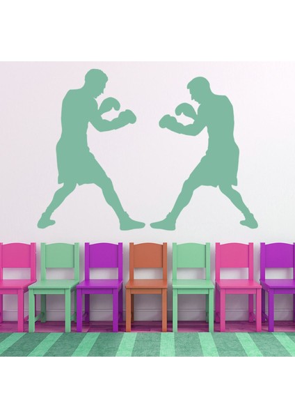 Boks Maçı Dövüş Sporları Dekoratif Duvar Sticker Çıkartma Spor Salonu Çocuk Odası