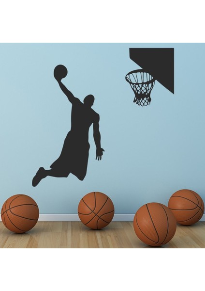 Basketbol Smaç Oyuncusu Spor Dekoratif Duvar Sticker Çıkartma Spor Salonu Çocuk Odası