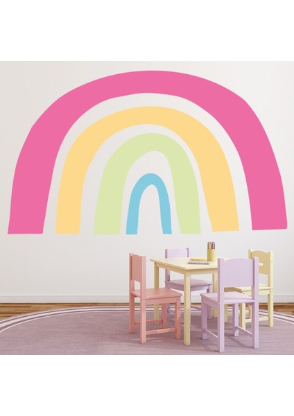 Çocuk Kreş Gökkuşağı Dekoratif Duvar Sticker Çıkartması Bebek Çocuk Odası