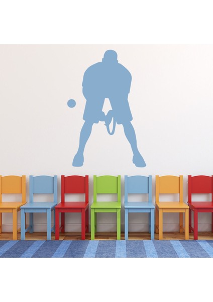 Tenis Oyuncusu Spor Dekoratif Duvar Sticker Çıkartma Spor Salonu Çocuk Odası