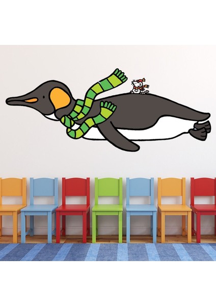 Bu Benim Değil... Penguen Dekoratif Duvar Sticker Çıkartma Bebek Çocuk Odası