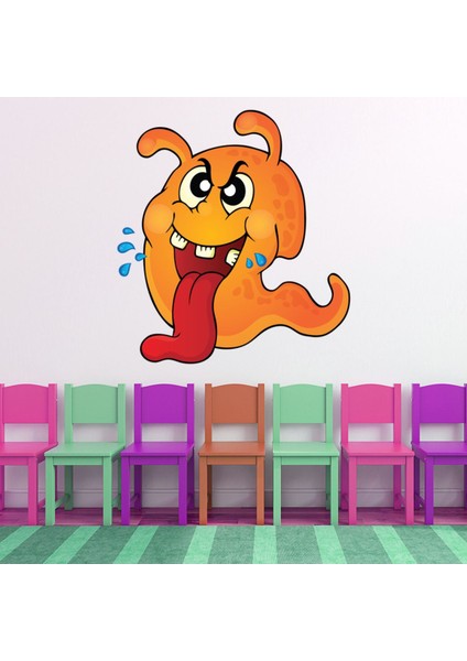 Turuncu Canavar Dekoratif Duvar Sticker Çıkartmaları Bebek Çocuk Odası