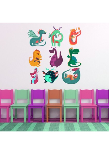 Eğlenceli Ejderha Dekoratif Duvar Sticker Çıkartma Bebek Çocuk Odası