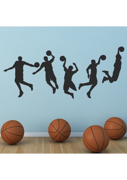 Basketbol Oyuncuları Spor Dekoratif Duvar Sticker Çıkartma Spor Salonu Çocuk Odası