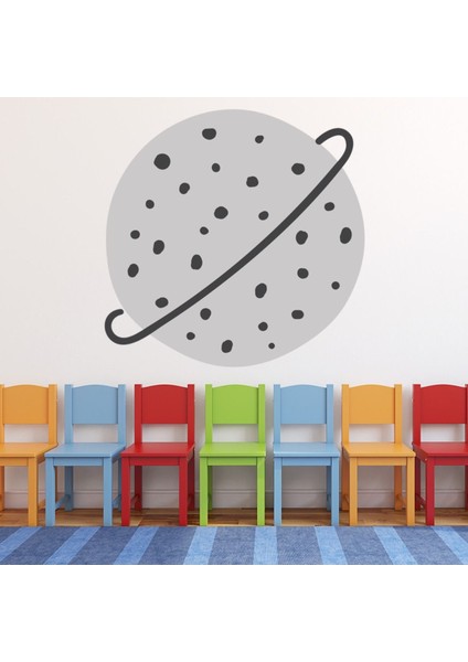 Gri Gezegen Kreş Dekoratif Duvar Sticker Çıkartma Bebek Çocuk Odası
