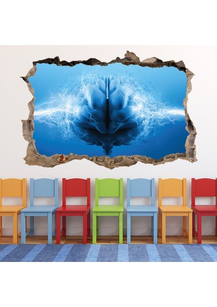 Beyin Dalgası 3D Delik Dekoratif Duvar Sticker Çıkartması Bebek Çocuk Odası