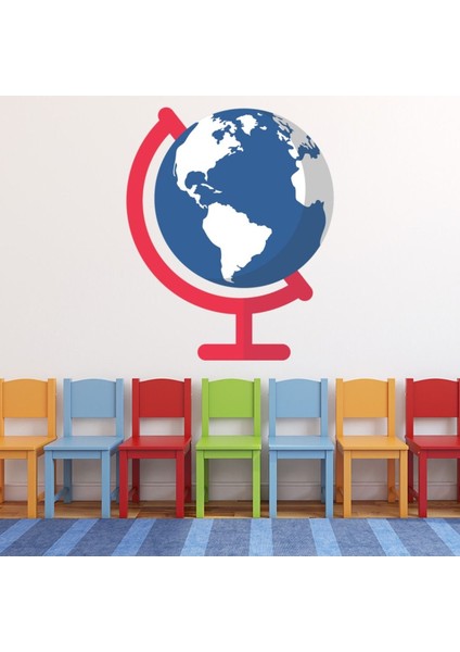 Dünya Küre Sınıf Dekoratif Duvar Sticker Çıkartma Mutfak Ofis Yatak Odası