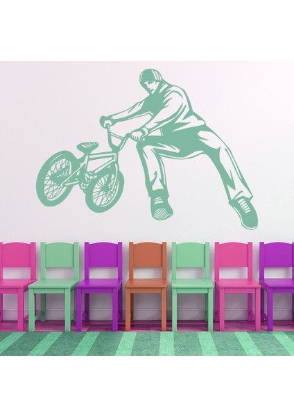 Bmx Flip Bisiklet Bisiklet Sporları Dekoratif Duvar Sticker Çıkartması Bebek Çocuk Odası