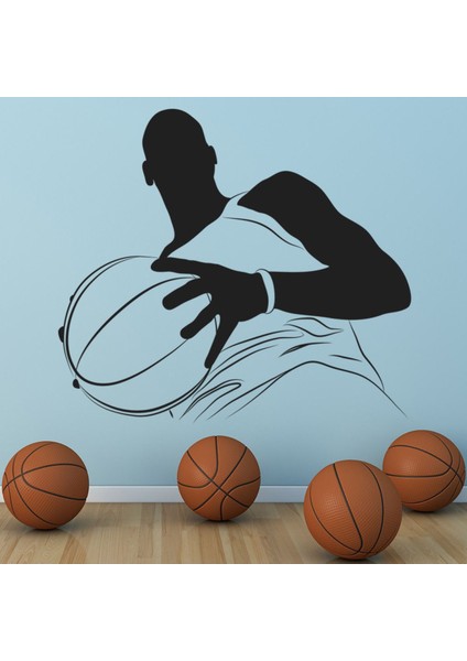 Basketbol Oyuncusu Oyunları Spor Dekoratif Duvar Sticker Çıkartma Spor Salonu Çocuk Odası