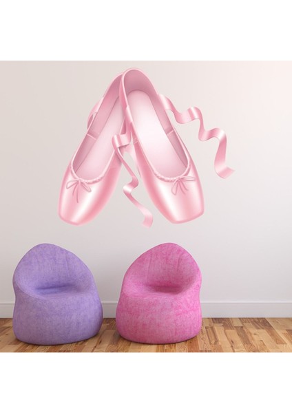 Pembe Bale Terliği Dekoratif Duvar Sticker Çıkartma Bebek Çocuk Odası