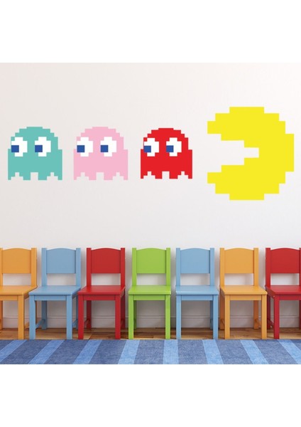 Pac Man Oyun Gamer Çocuklar Dekoratif Duvar Sticker Çıkartma Bebek Çocuk Odası