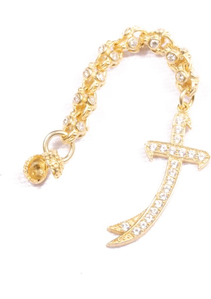 Özel Seri Zirkon Taşlı Gümüş Püskül 3 cm 3,87 Gram