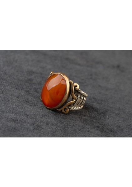 Sıkma Kehribar Taşı Gümüş Yüzük 13,50 Gram fiyatları