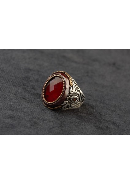 Yakut Taşlı Gümüş Yüzük 13,90 Gram fiyatları