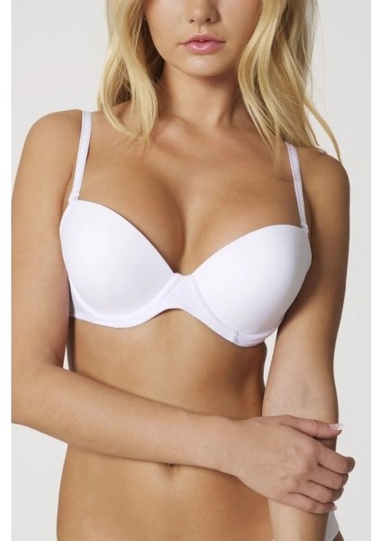 Orkide Kadın Beyaz Push Up Dolgulu Basic Sütyen 8350