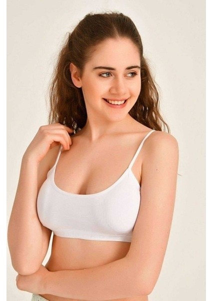 Pedli Ip Askılı Beyaz Büstiyer 6 Adet