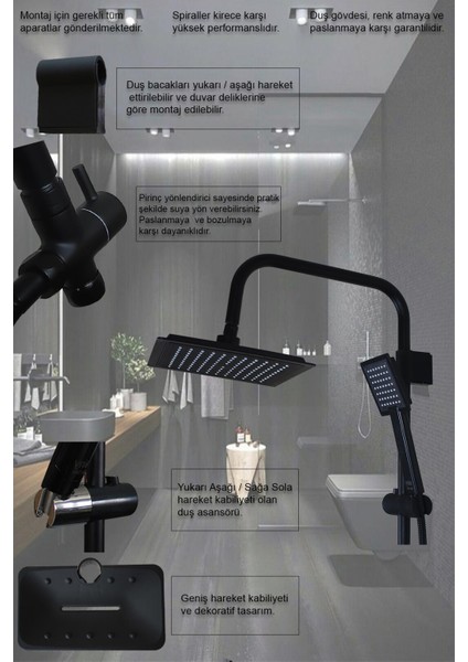 Banyo Mutfak Lavabo Bataryaları Komple Siyah Set Banyo Duş Musluk Seti Armatür Bir Ev Için Her Şey fırsatları