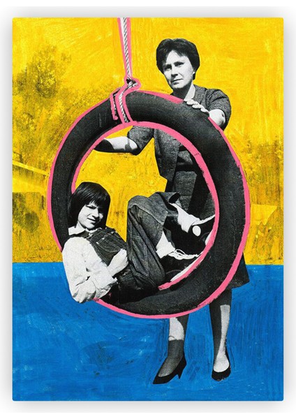 Salıncak Pop Art Ahşap Poster 20X29 cm