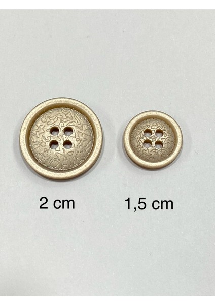 Blazer Ceket Düğmesi Takımı / Italyan Düğme / Içi Desenli / Kapiçino Renk