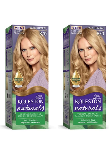 Kornea Store Naturals Saç Boyası Açık Kumral 8/0 2x Paket