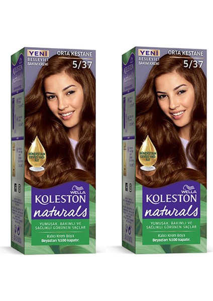 Wella Koleston Naturals Saç Boyası Orta Kestane 5/37 2x Paket