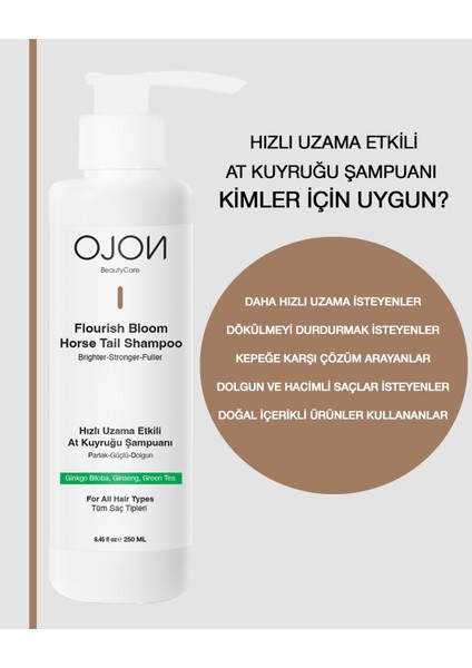 Hızlı Uzama Etkili At Kuyruğu Şampuanı 250ML / Kepeğe Karşı Etki, Doğal Içerik, Dökülme Önleyici