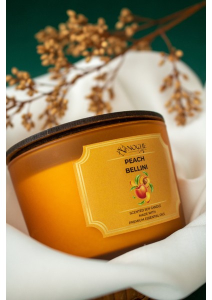 Harmony / Peach Bellini Kokulu Soya Mum %100 Vegan