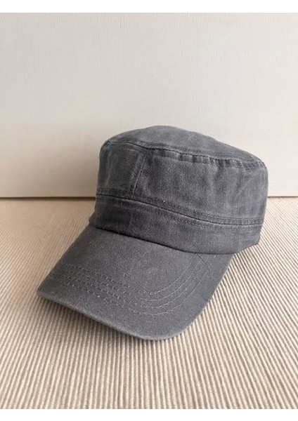 Fidel Castro Model Yıkamalı Arkasından Ayarlanabilir Unisex Gri Şapka