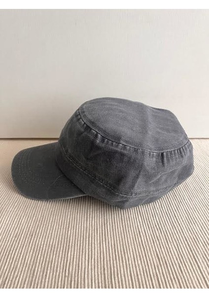 Fidel Castro Model Yıkamalı Arkasından Ayarlanabilir Unisex Gri Şapka