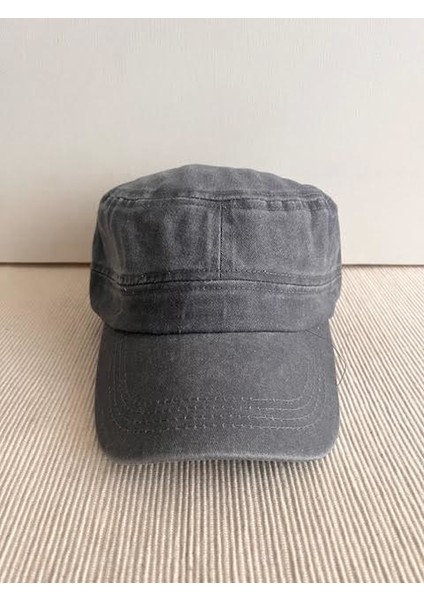 Fidel Castro Model Yıkamalı Arkasından Ayarlanabilir Unisex Gri Şapka