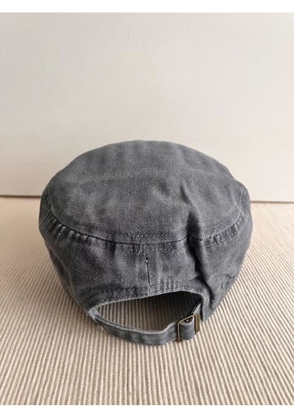 Fidel Castro Model Yıkamalı Arkasından Ayarlanabilir Unisex Gri Şapka