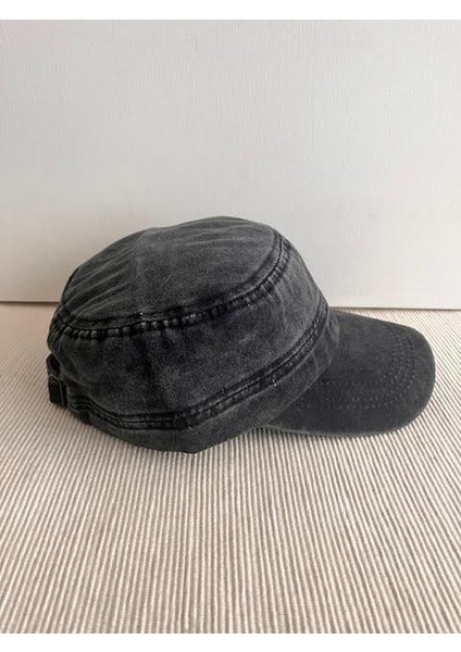Fidel Castro Model Yıkamalı Arkasından Ayarlanabilir Unisex Siyah Şapka