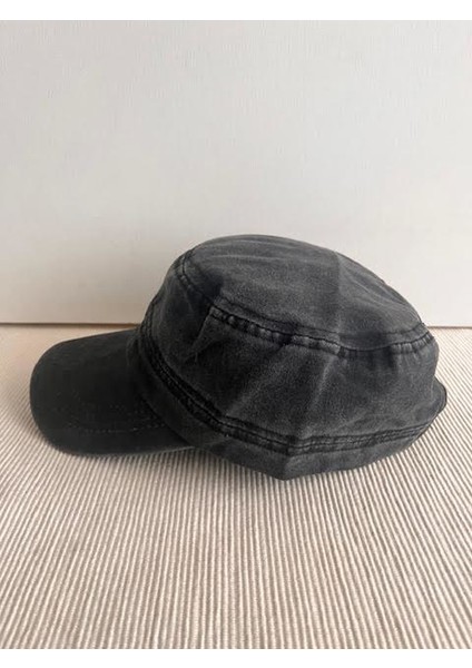 Fidel Castro Model Yıkamalı Arkasından Ayarlanabilir Unisex Siyah Şapka