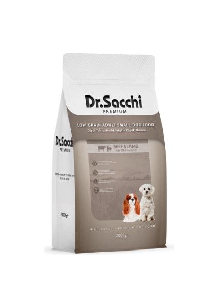 Dr.sacchi Premium Düşük Tahıllı Mini Irk Yetişkin Köpek Maması 2 kg