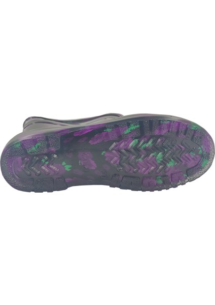 Çocuk Mor Renk Çiçekli Iş Bahçe Su Geçirmez Yağmur Çizmesi indirimleri