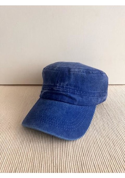 Fidel Castro Model Yıkamalı Arkasından Ayarlanabilir Unisex Saks Mavi Şapka