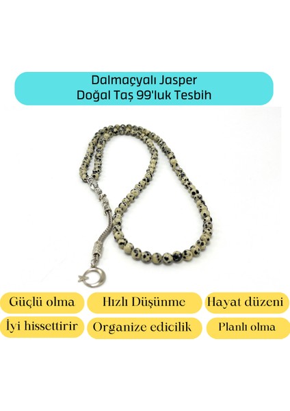 Sertifikalı Dalmaçyalı Jasper 6mm 99LUK Doğal Taş Tesbih